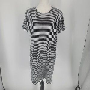 Everlane Cotton Striped Tshirt Dress Black White Women's Medium